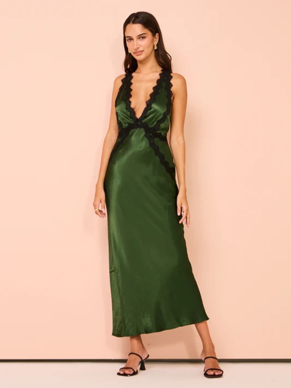 Shona Joy Camille Lace Cross Back Midi Dress